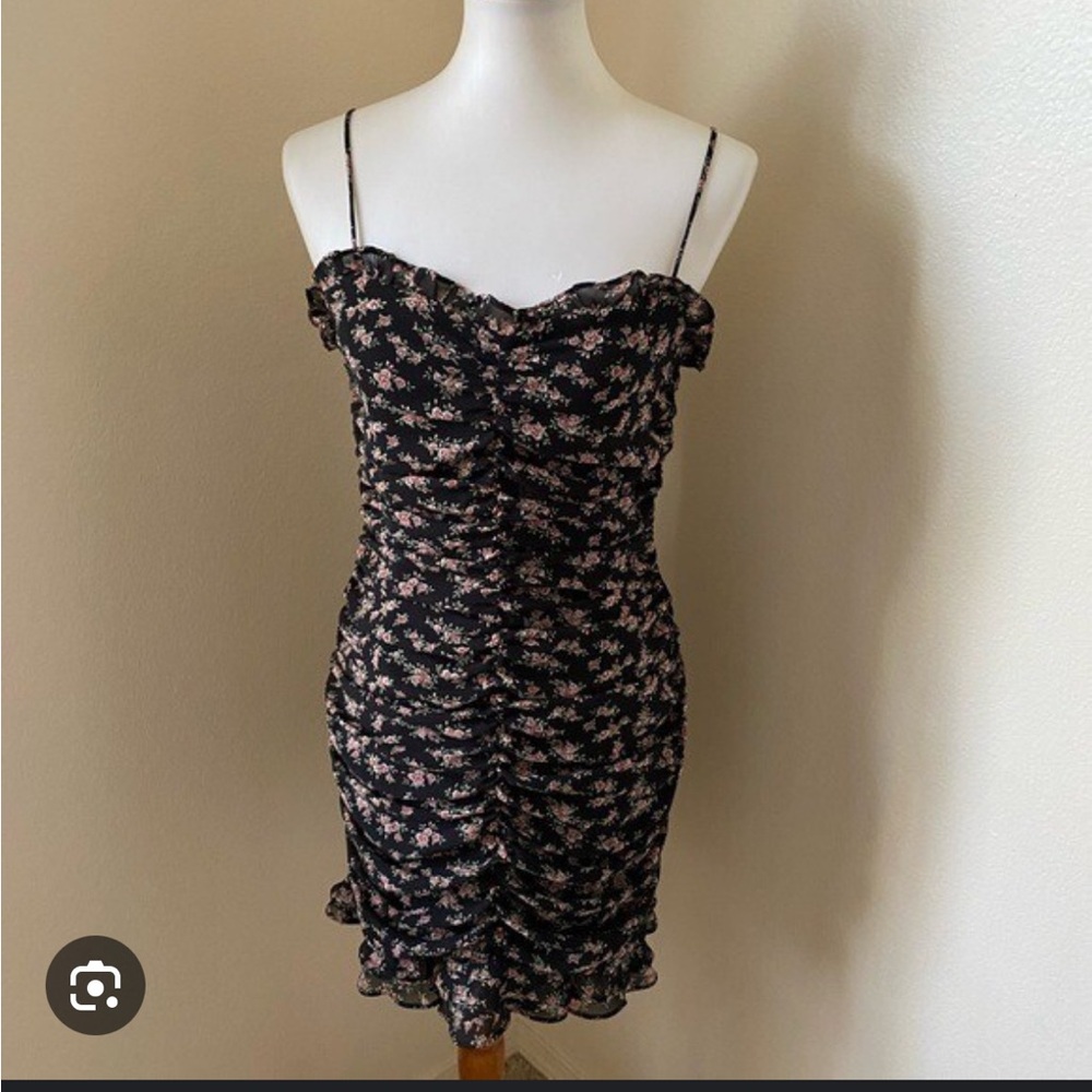 Cotton Candy LA Black and White Ruched Mini Dress. Size M